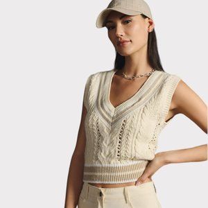 NWOT Rag & Bone Brandi Stripe Cable Knit Slim Vest Women's Size Small